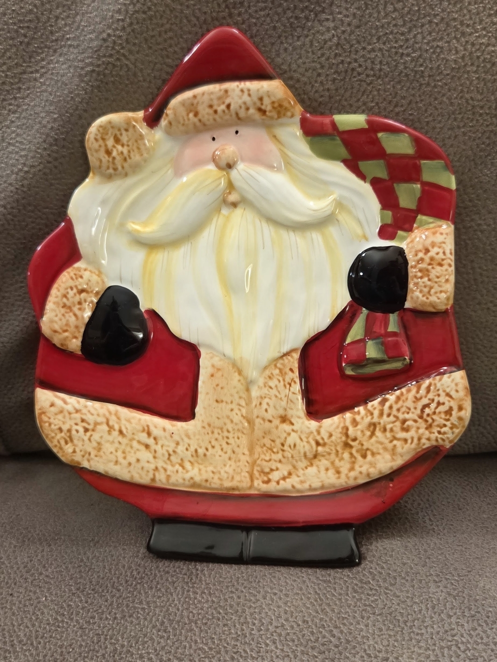 Certified International Ceramic Santa Cookie Plate Becca Barton